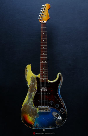 Fender Stratocaster HSS Pelham Blue over Yellow/Sunburst Heavy Aged Relic (SOLD) - Image 12