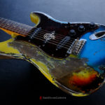 Fender Stratocaster HSS Pelham Blue over Yellow/Sunburst Heavy Aged Relic (SOLD)