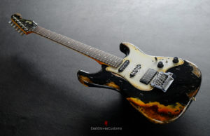 Fender Deluxe Comtemporary Stratocaster Floyd Rose System III Tremolo Black MIJ Relic Aged (RARE) [SOLD]