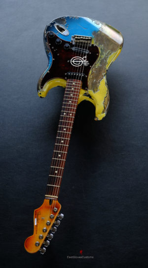 Fender Stratocaster HSS Pelham Blue over Yellow/Sunburst Heavy Aged Relic (SOLD) - Image 14