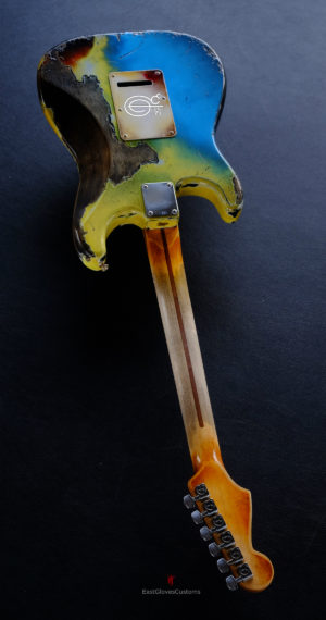 Fender Stratocaster HSS Pelham Blue over Yellow/Sunburst Heavy Aged Relic (SOLD) - Image 15