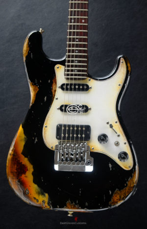 Fender Deluxe Comtemporary Stratocaster Floyd Rose System III Tremolo Black MIJ Relic Aged (RARE) [SOLD] - Image 8