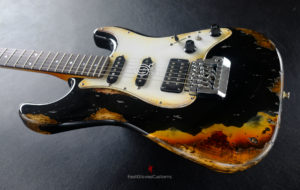 Fender Deluxe Comtemporary Stratocaster Floyd Rose System III Tremolo Black MIJ Relic Aged (RARE) [SOLD] - Image 6