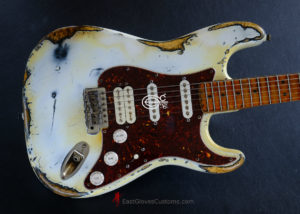 Squier Stratocaster Vintage White HSS Made in USA Aged Relic (SOLD) - Image 8