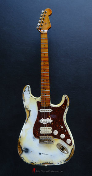 Squier Stratocaster Vintage White HSS Made in USA Aged Relic (SOLD) - Image 12