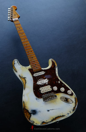Squier Stratocaster Vintage White HSS Made in USA Aged Relic (SOLD) - Image 3