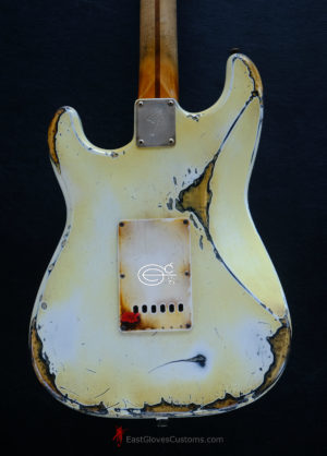 Squier Stratocaster Vintage White HSS Made in USA Aged Relic (SOLD) - Image 7
