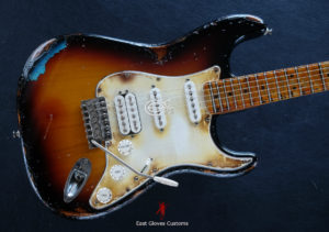 Fender Stratocaster SSH Sunburst / Pelham Blue Heavy Aged Relic by East Gloves Customs (SOLD) - Image 5
