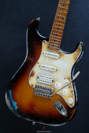 Fender Stratocaster SSH Sunburst / Pelham Blue Heavy Aged Relic by East Gloves Customs (SOLD)