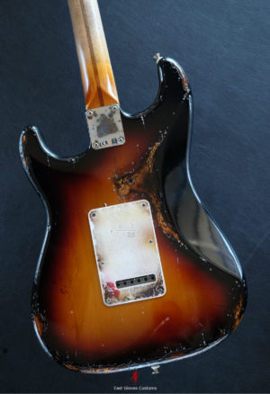 Fender Stratocaster SSH Sunburst / Pelham Blue Heavy Aged Relic by East Gloves Customs (SOLD) - Image 4