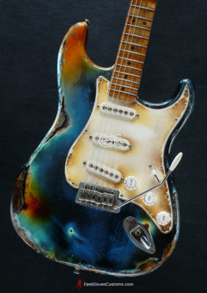 Fender Stratocaster Galaxy Blue Heavy Aged Relic by East Gloves Customs (Very Rare)(SOLD)