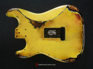 Squier Stratocaster Yellow Body Heavy Aged Relic by East Gloves Customs (SOLD) - Image 3