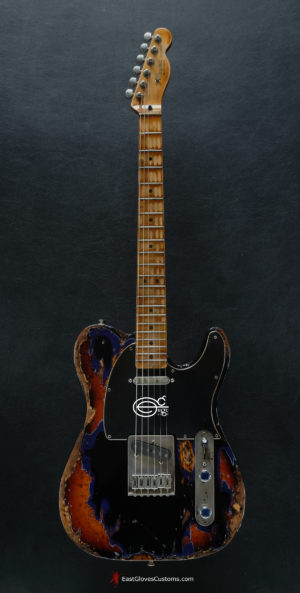 Fender Telecaster Midnight Blue/Sunburst Heavy Aged Relic by East Gloves Customs (SOLD) - Image 14