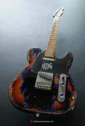Fender Telecaster Midnight Blue/Sunburst Heavy Aged Relic by East Gloves Customs (SOLD) - Image 2
