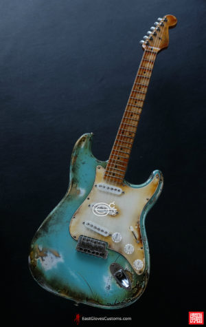 Fender Stratocaster Daphne Blue Heavy Aged Relic (SOLD) - Image 11