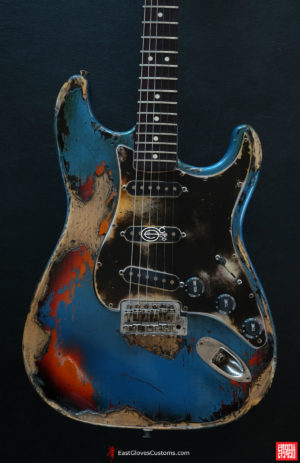 Fender Stratocaster Pelham Blue/Sunburst Heavy Aged Relic (SOLD) - Image 9
