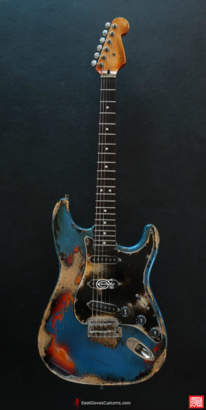 Fender Stratocaster Pelham Blue/Sunburst Heavy Aged Relic (SOLD) - Image 17