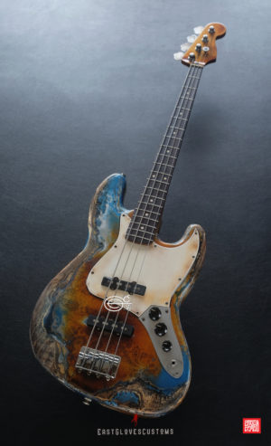 Fender Jazz Pelham Blue/Amber Paisley Bass Heavy Aged Relic (SOLD) - Image 9