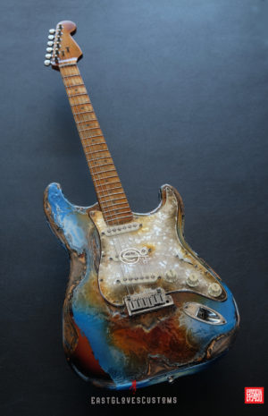 Fender Stratocaster Pelham Blue/Amber Paisley Made in USA Heavy Aged Relic (SOLD) - Image 7