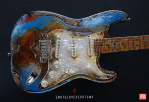 Fender Stratocaster Pelham Blue/Amber Paisley Made in USA Heavy Aged Relic (SOLD) - Image 3