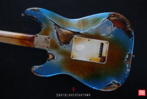 Fender Stratocaster Pelham Blue/Amber Paisley Made in USA Heavy Aged Relic (SOLD) - Image 4