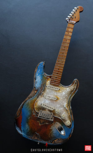 Fender Stratocaster Pelham Blue/Amber Paisley Made in USA Heavy Aged Relic (SOLD) - Image 13