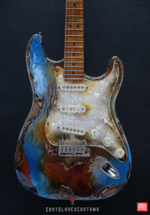 Fender Stratocaster Pelham Blue/Amber Paisley Made in USA Heavy Aged Relic (SOLD) - Image 8