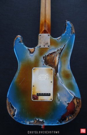 Fender Stratocaster Pelham Blue/Amber Paisley Made in USA Heavy Aged Relic (SOLD) - Image 9