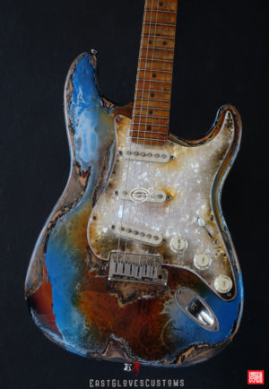 Fender Stratocaster Pelham Blue/Amber Paisley Made in USA Heavy Aged Relic (SOLD) - Image 11