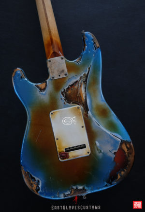 Fender Stratocaster Pelham Blue/Amber Paisley Made in USA Heavy Aged Relic (SOLD) - Image 12