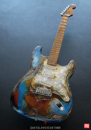 Fender Stratocaster Pelham Blue/Amber Paisley Made in USA Heavy Aged Relic (SOLD) - Image 5