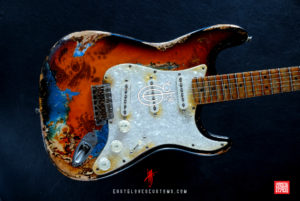 Fender Stratocaster 50th Anniversary Deluxe Series Sunburst Paisley/Pelham Blue Heavy Relic (SOLD) - Image 6