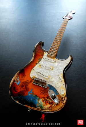 Fender Stratocaster 50th Anniversary Deluxe Series Sunburst Paisley/Pelham Blue Heavy Relic (SOLD)