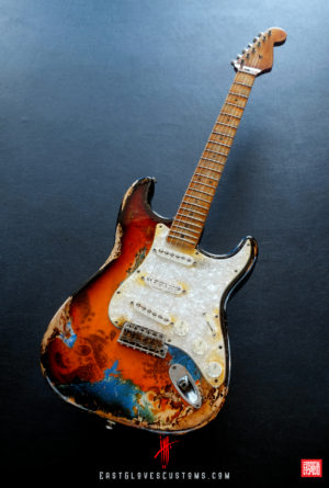 Fender Stratocaster 50th Anniversary Deluxe Series Sunburst Paisley/Pelham Blue Heavy Relic (SOLD) - Image 8