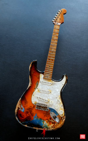 Fender Stratocaster 50th Anniversary Deluxe Series Sunburst Paisley/Pelham Blue Heavy Relic (SOLD) - Image 12